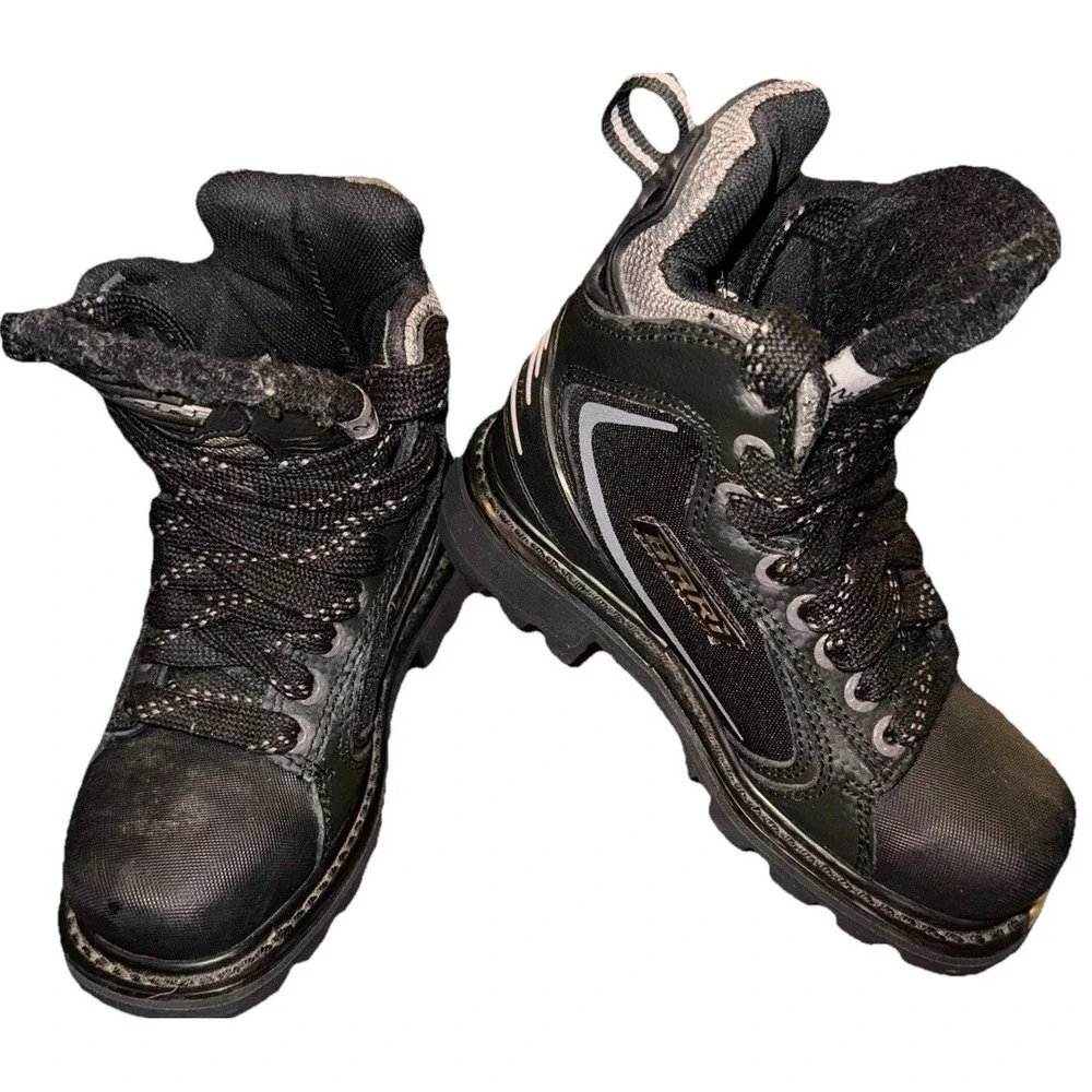Bari Pro Jr Hockey Street Style Off Ice Boots Vibram Black Thinsulate Youth 2 M